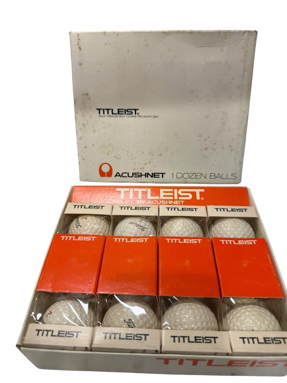 Vintage  Titleist Golf Balls Box Of 12 New by  Acushnet 1960-70s